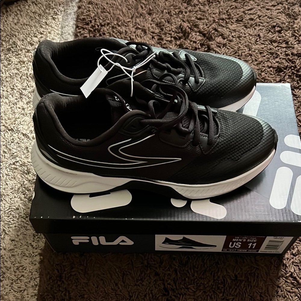 Fila Black Athletic Sneakers with White Soles